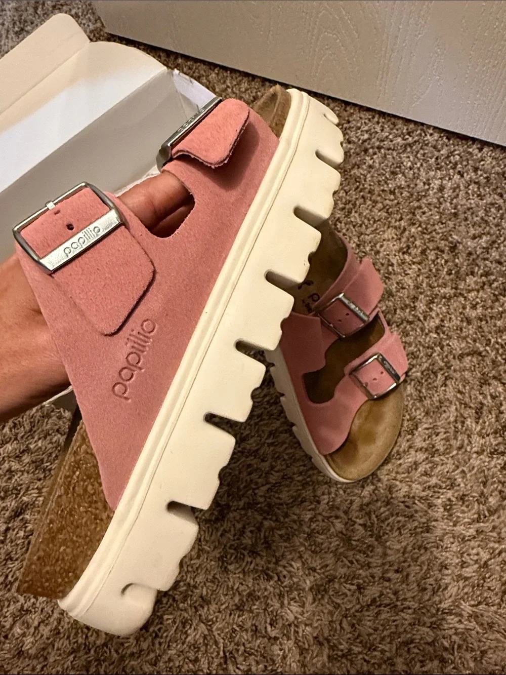 LIKE NEW!Birkenstock Papillo WM’s Candy Pink Suede Double-Buckle Sandals!Worn 1x